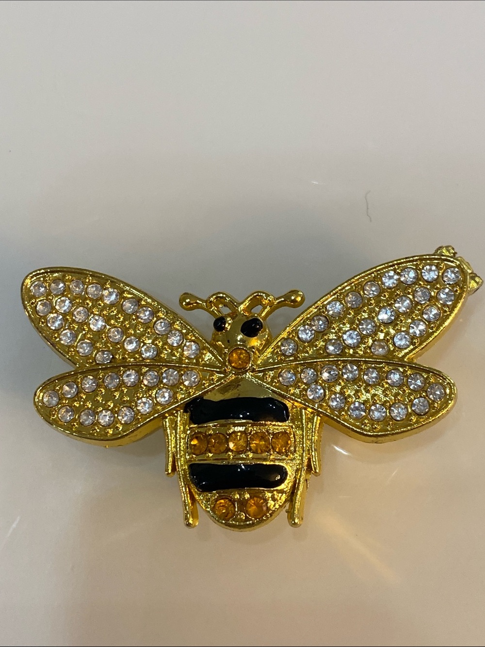 Honey Bee Jeweled Goldplated Trinket Box Rhinestones - Picture 2 of 10